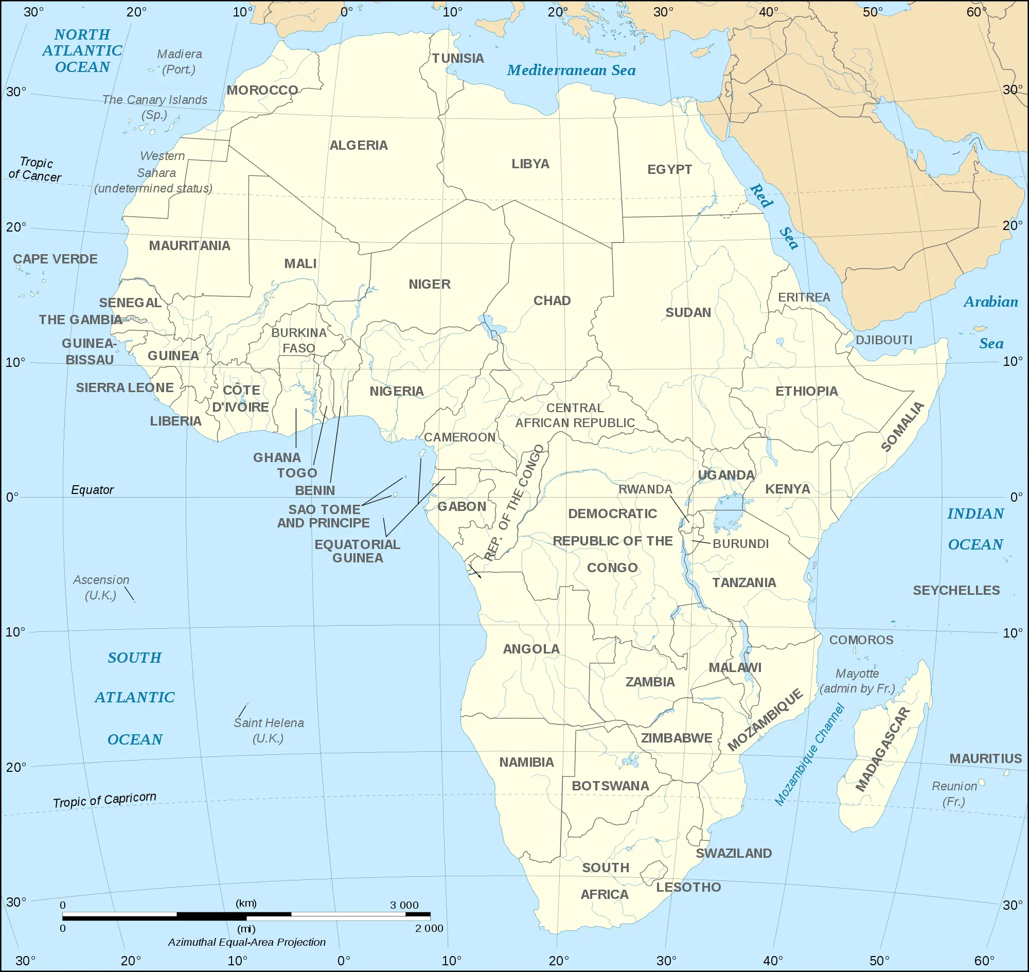 African Continent Countries Map Mapsof Net
