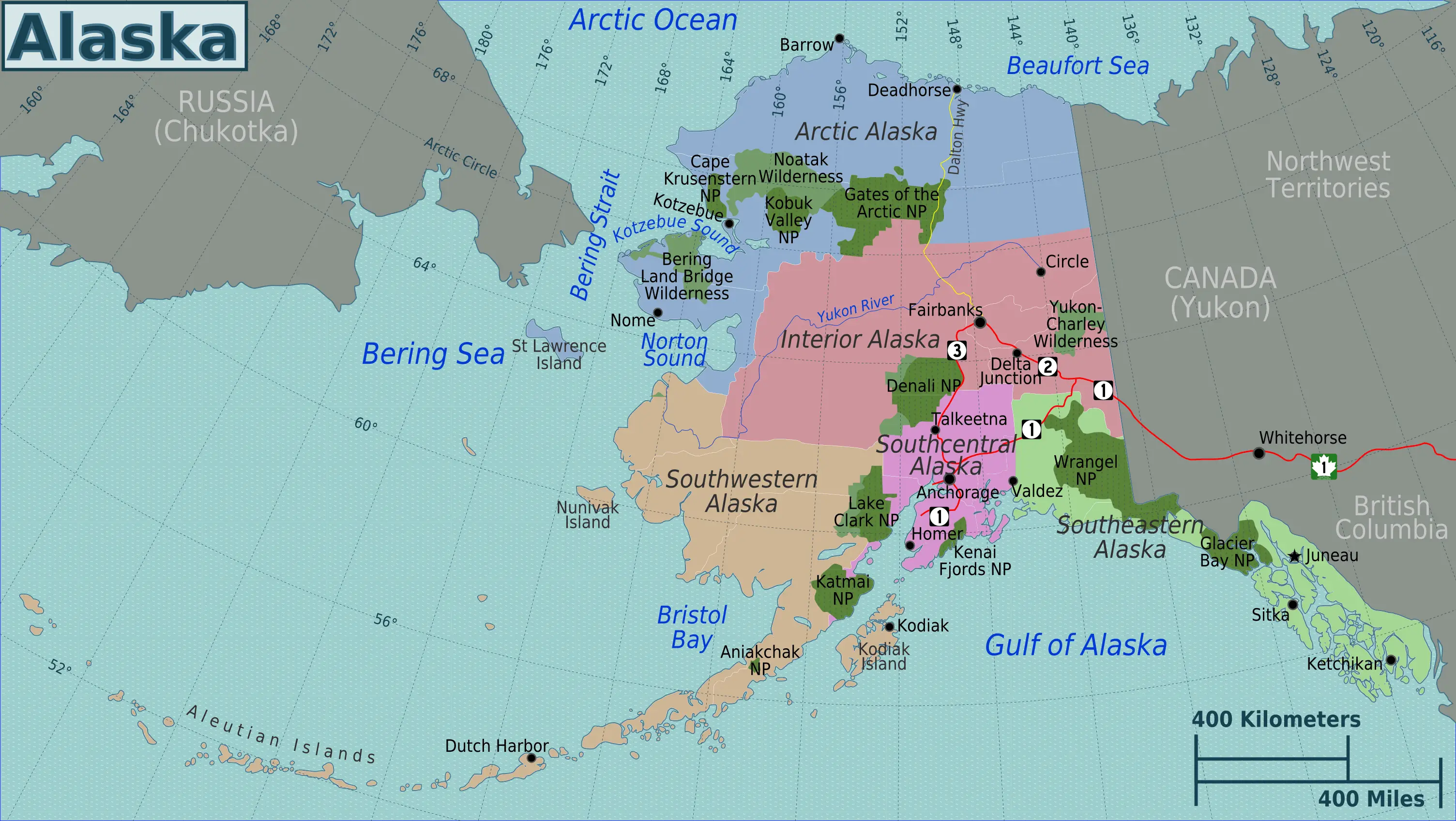 Alaska Regions Map • Mapsof.net