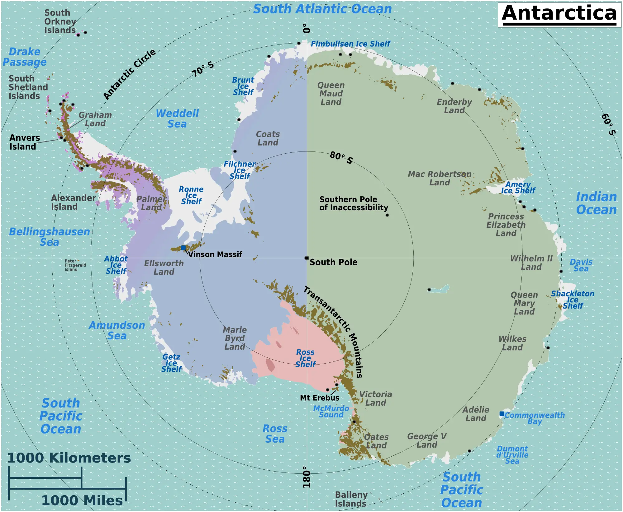 Antarctica Regions Map Mapsof Net