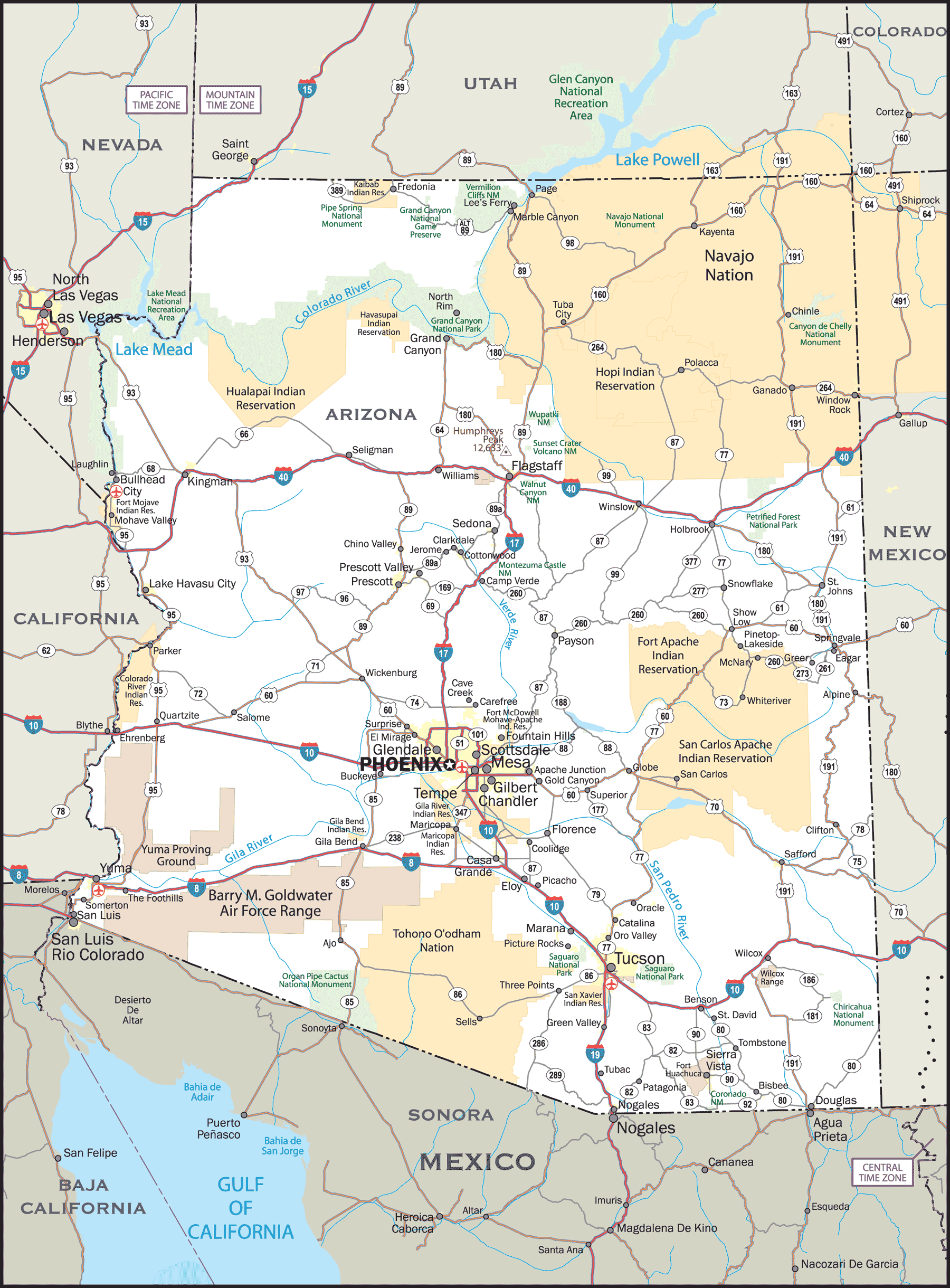 Arizona State Map • Mapsof.net