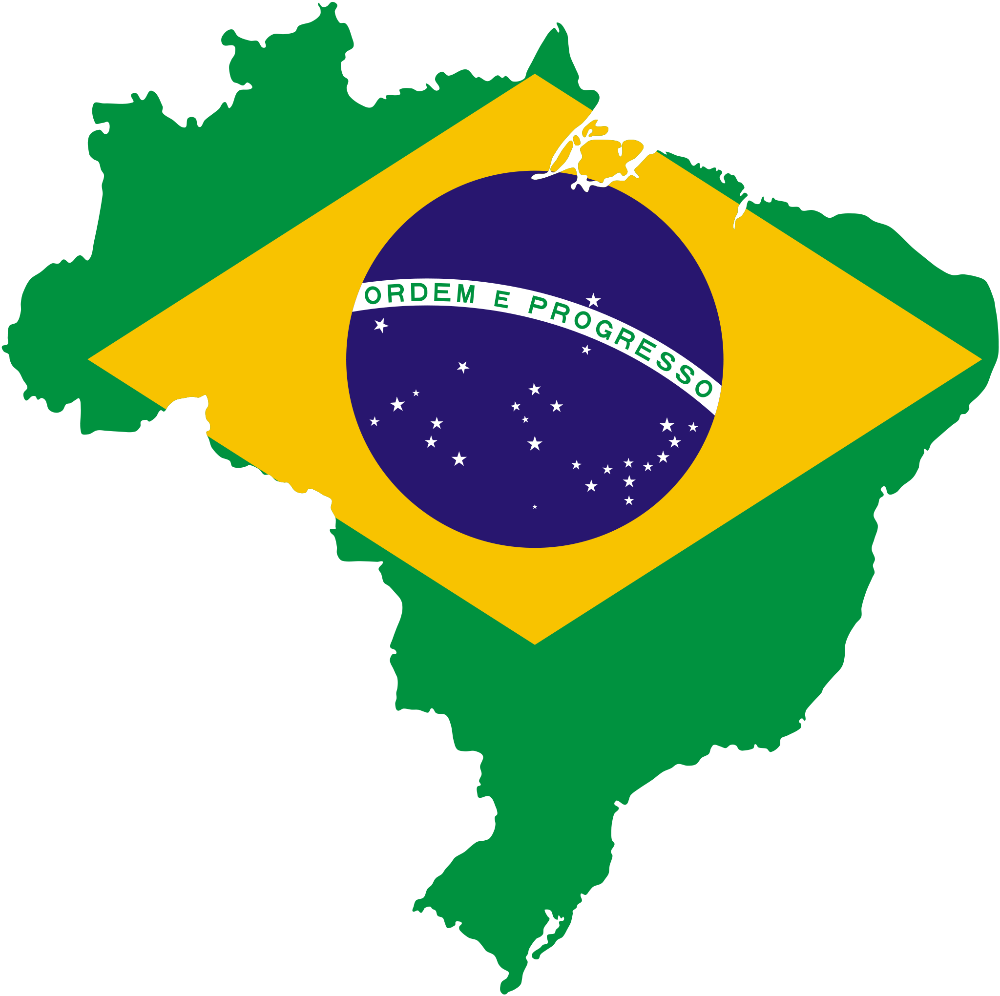 Brazil Flag Map • Mapsof.net