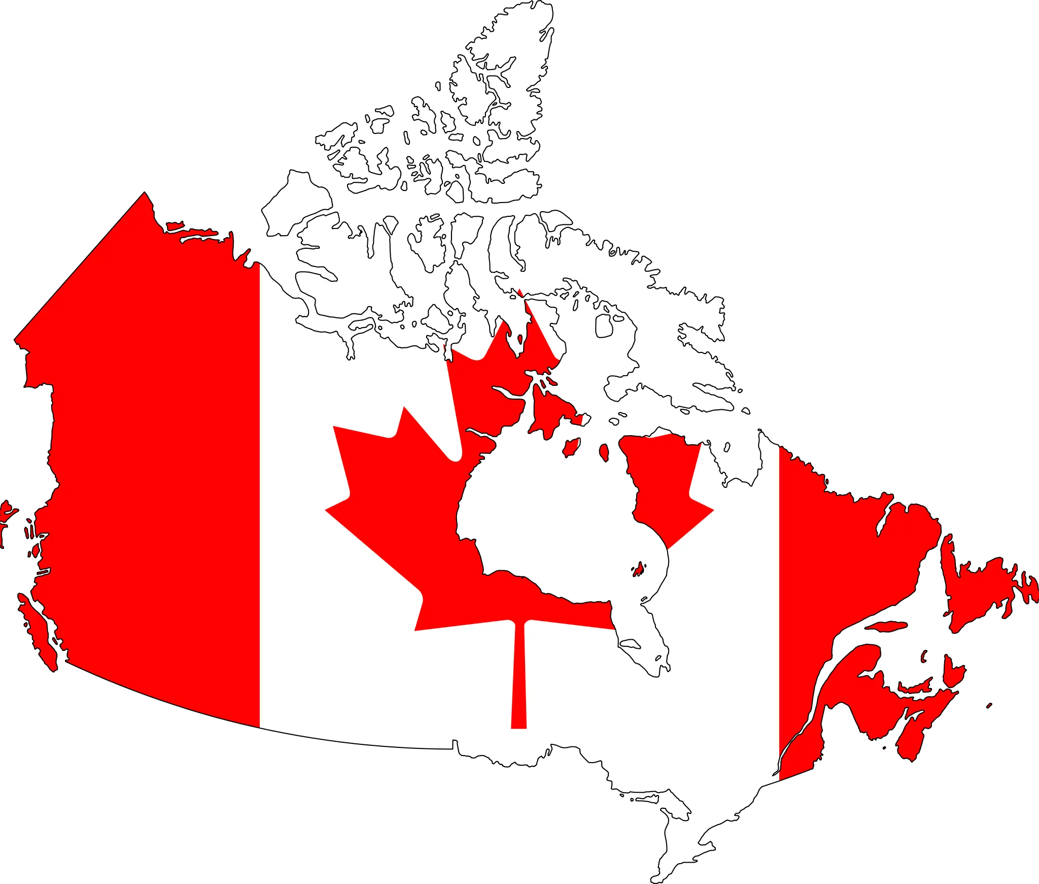 Canada Flag Map •