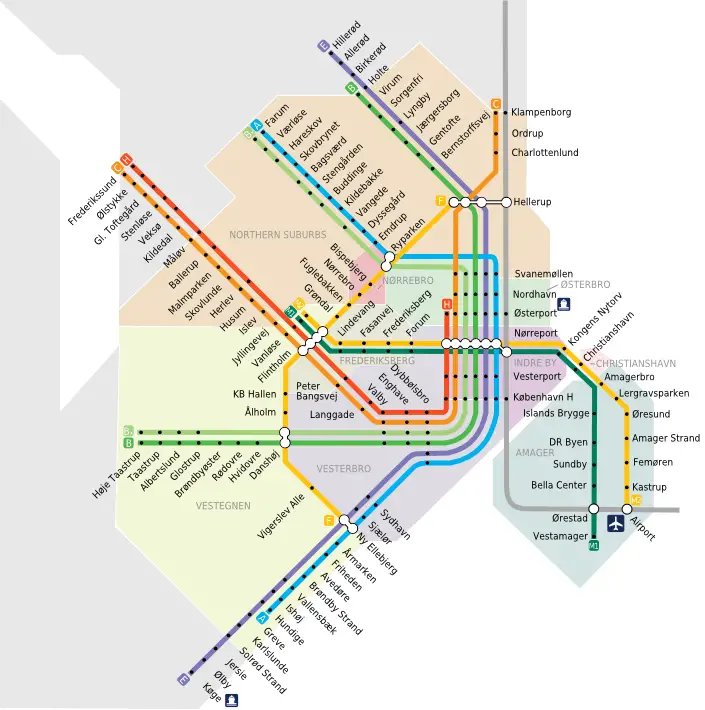 Copenhagen Stog Metro Districts - Copenhagen maps