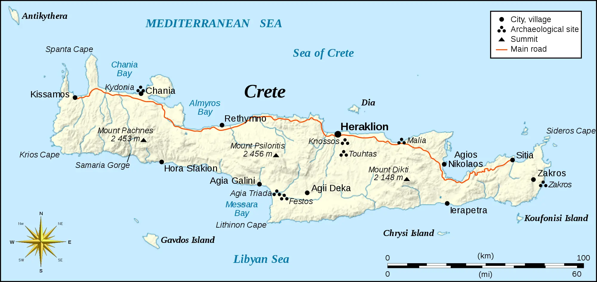 Crete Integrated Map • Mapsof.net