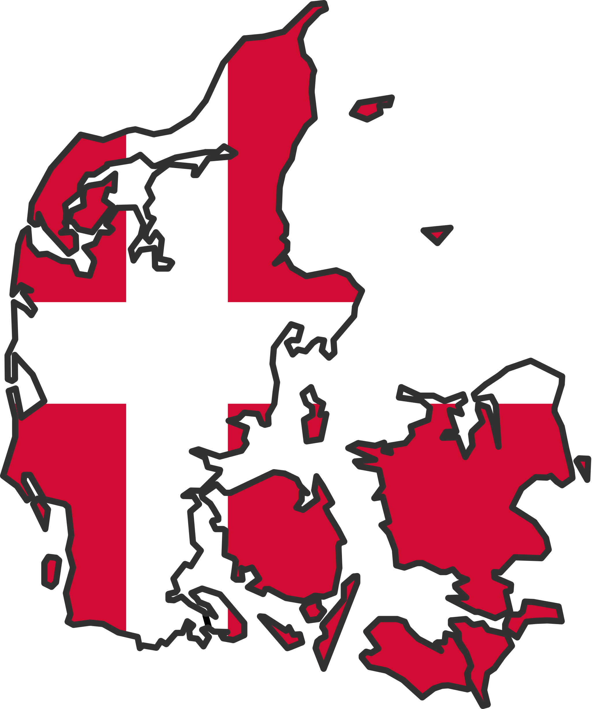 Denmark Flag Map Mapsof