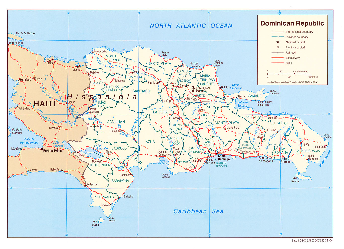 Dominican Republic Political Map Mapsof Net