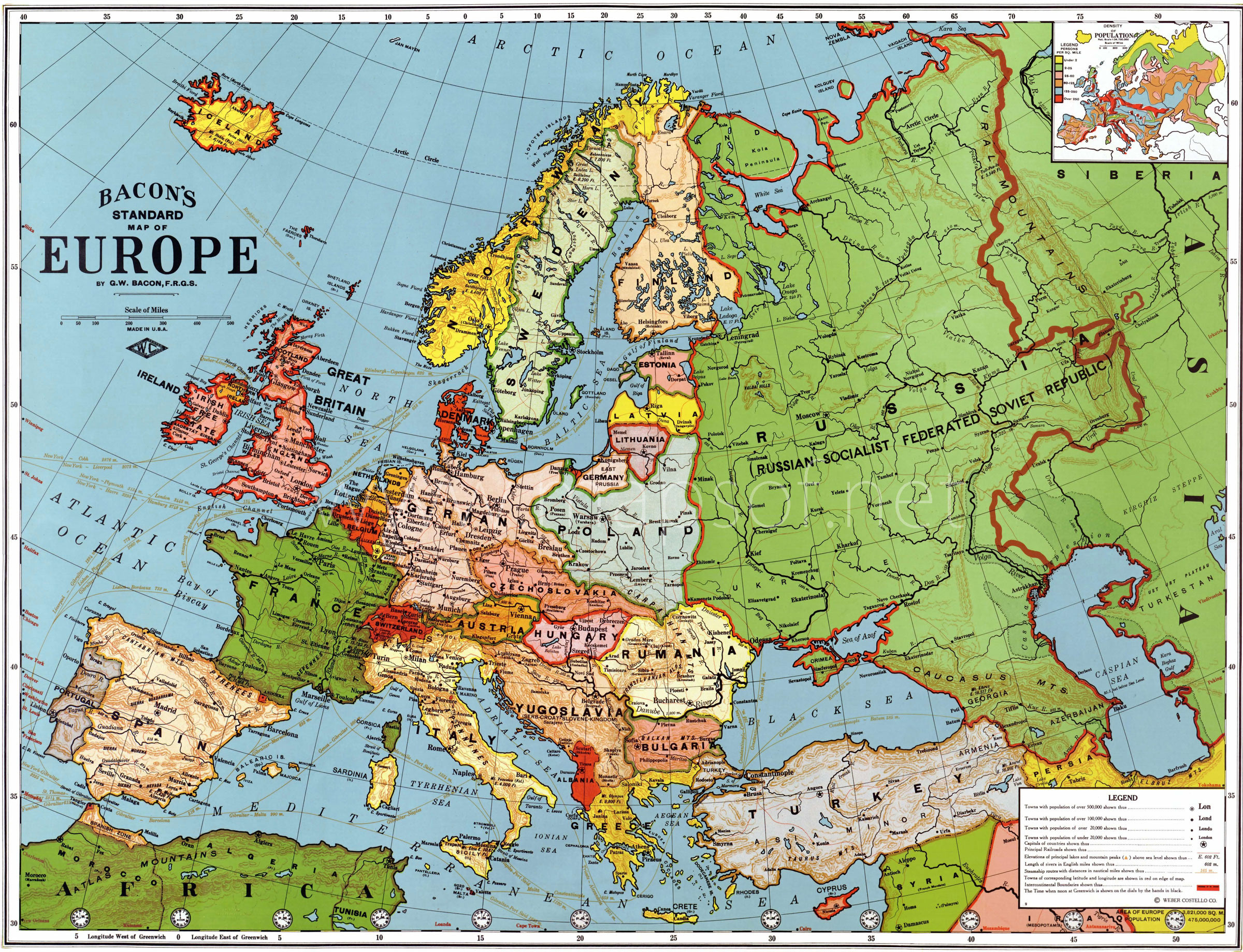 Europe Old Map (1923) • Mapsof.net