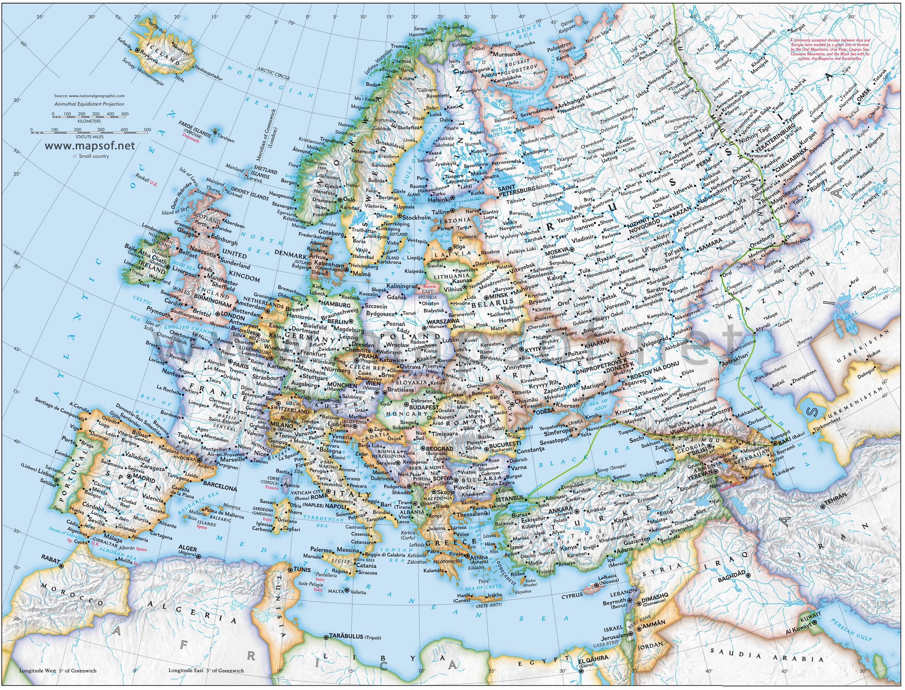 Europe Political Map 5 Mapsof Net