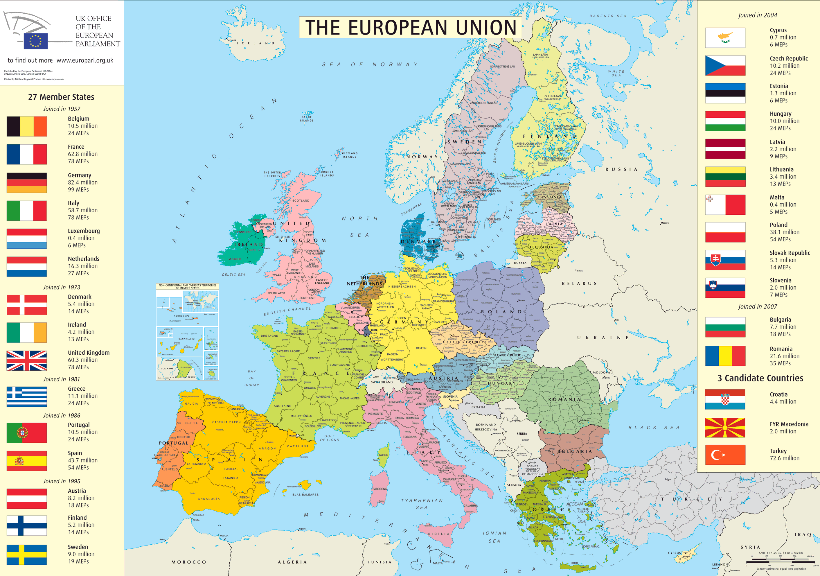 European Union Members And Canditates Map Mapsof Net