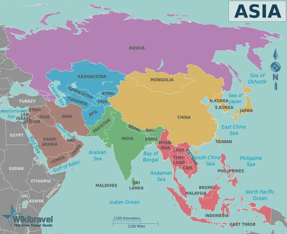 Map of Asia • Mapsof.net