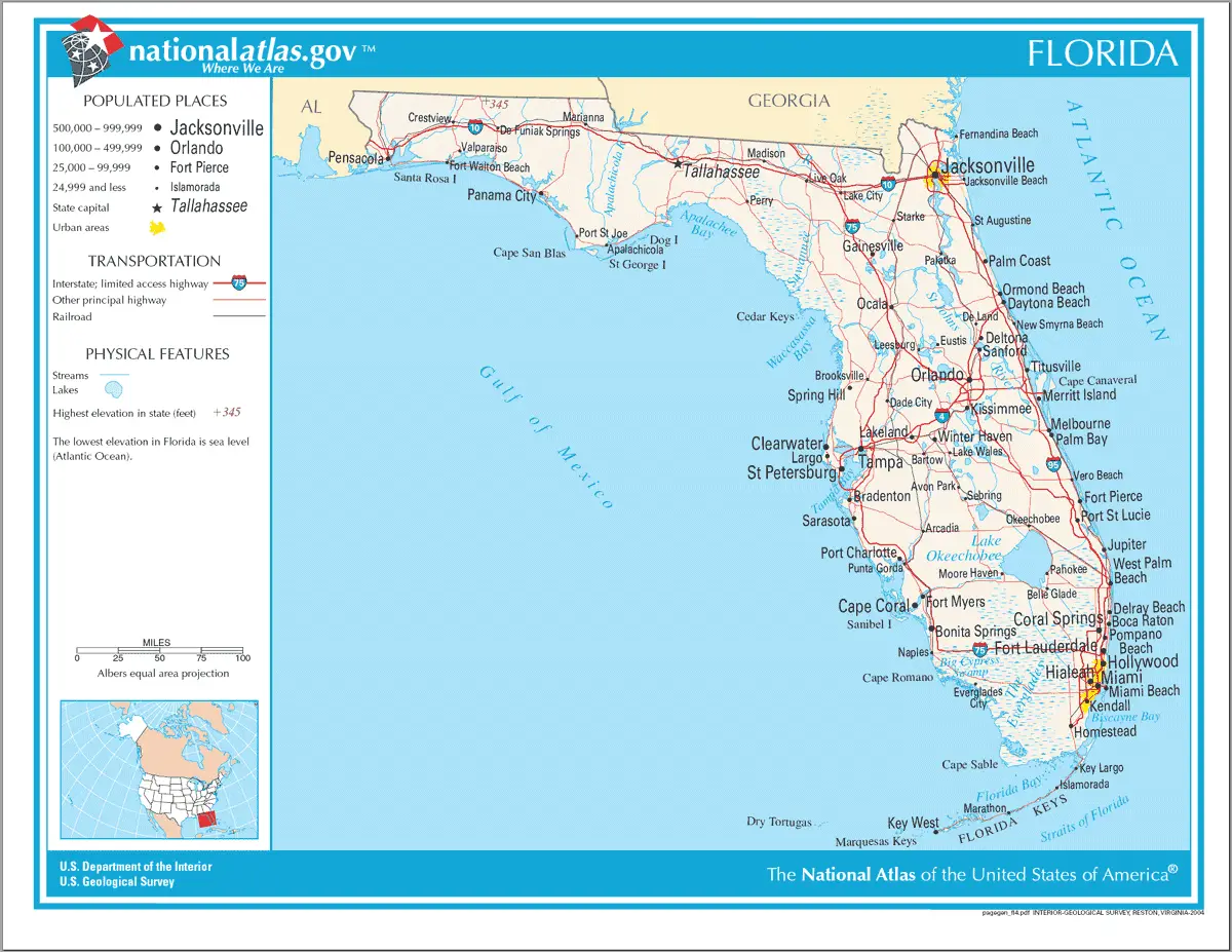 Map Of Florida Na Mapsof Net