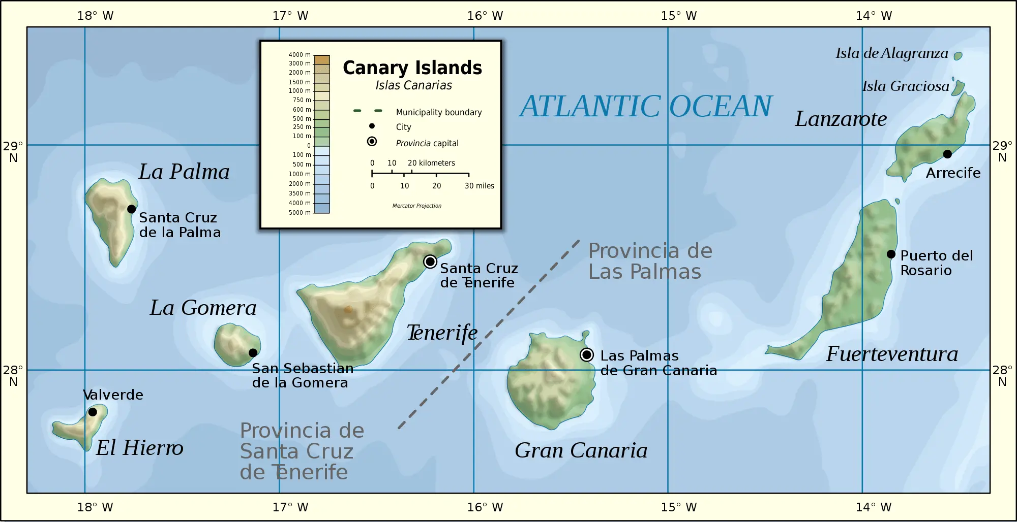 Map Of The Canary Islands Mapsof Net