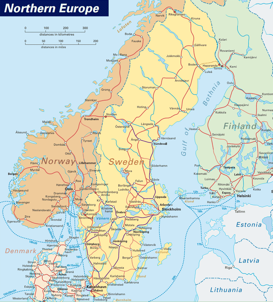 Northern Europe Map Mapsof