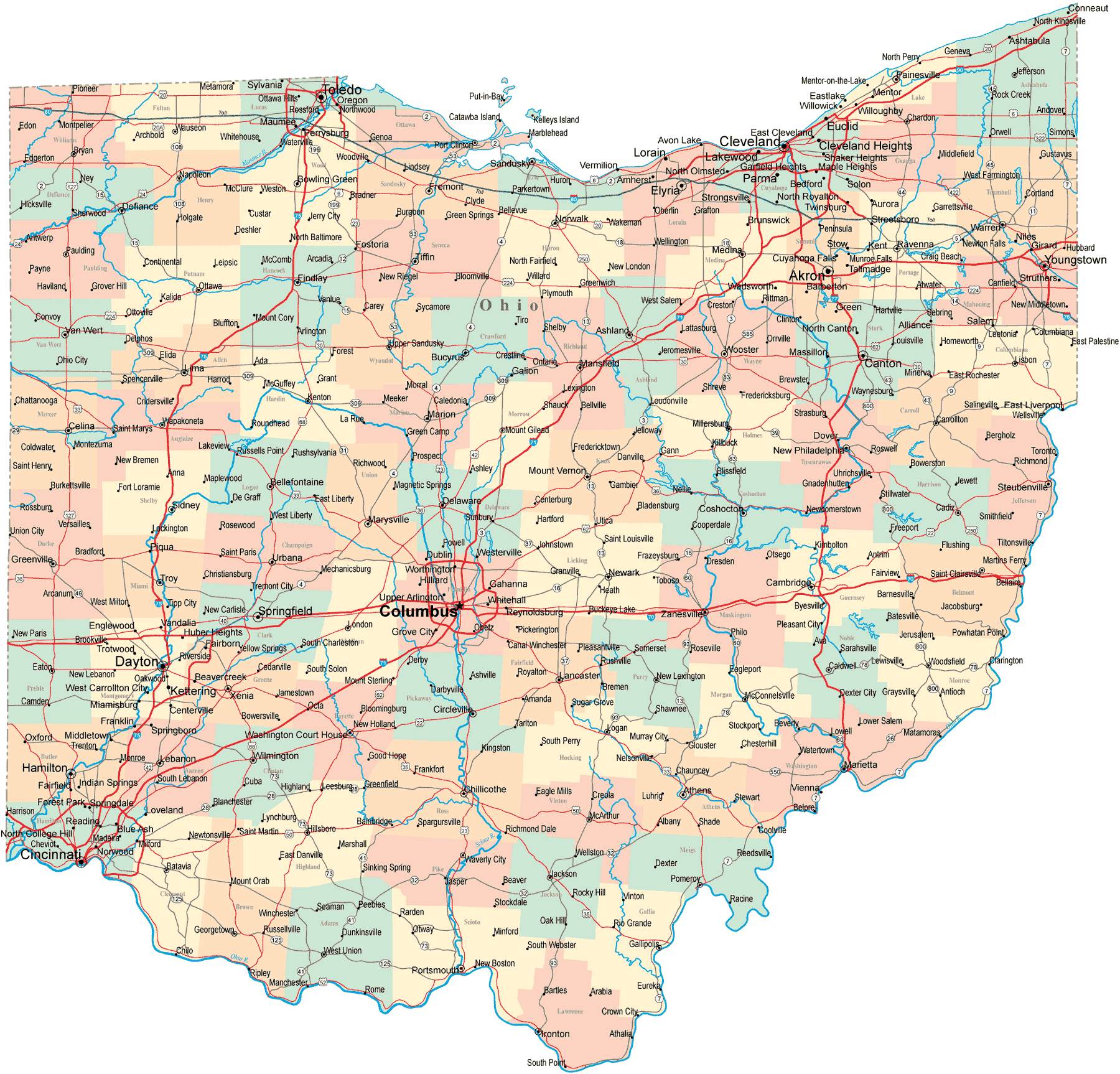 Ohio Map Mapsof Net