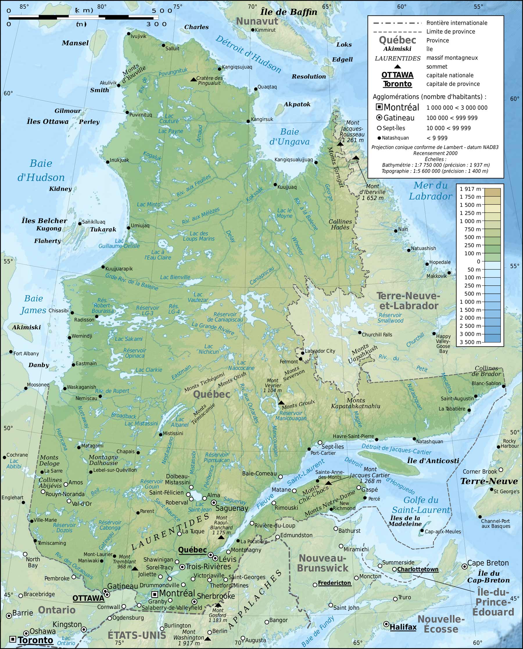 Quebec Province Topographic Map Mapsof