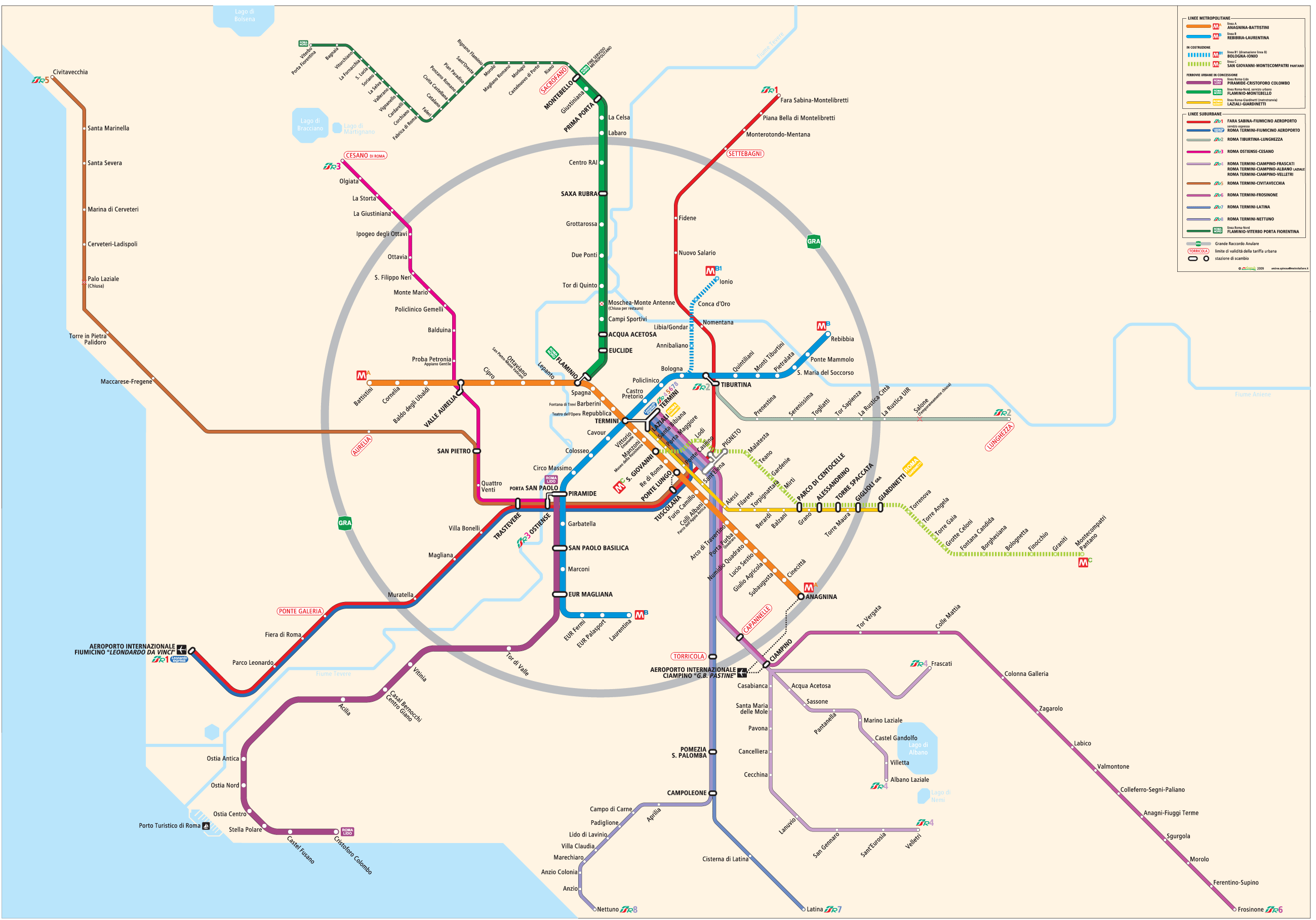 Rome Metro Map • Mapsof.net