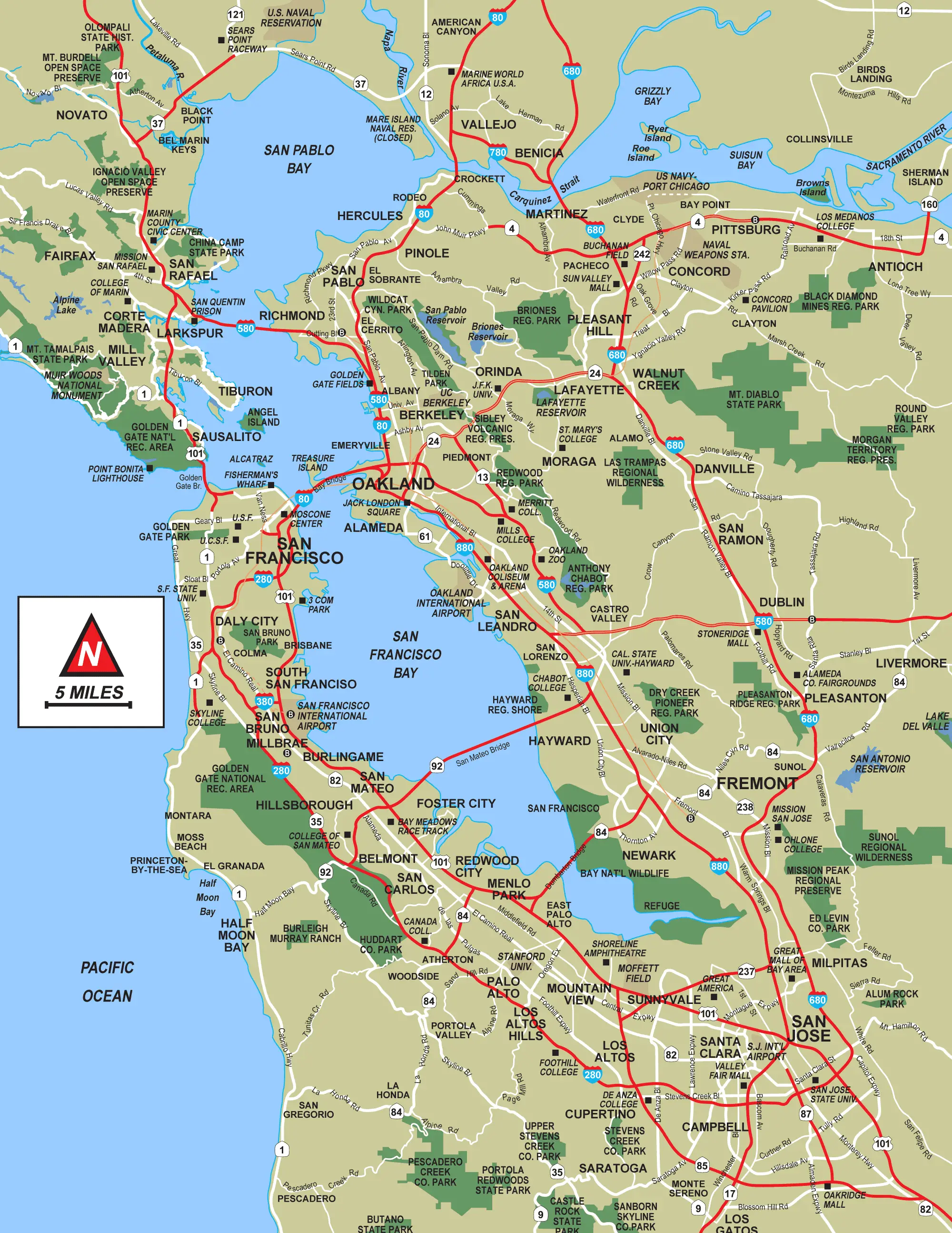 San Francisco Bay Area Map Mapsof Net