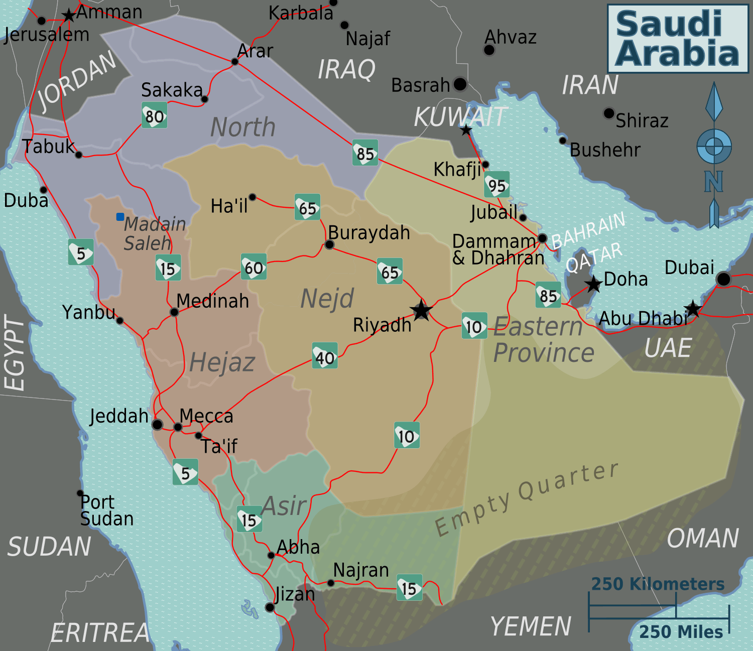 Saudi Arabia Regions Map Mapsof Net