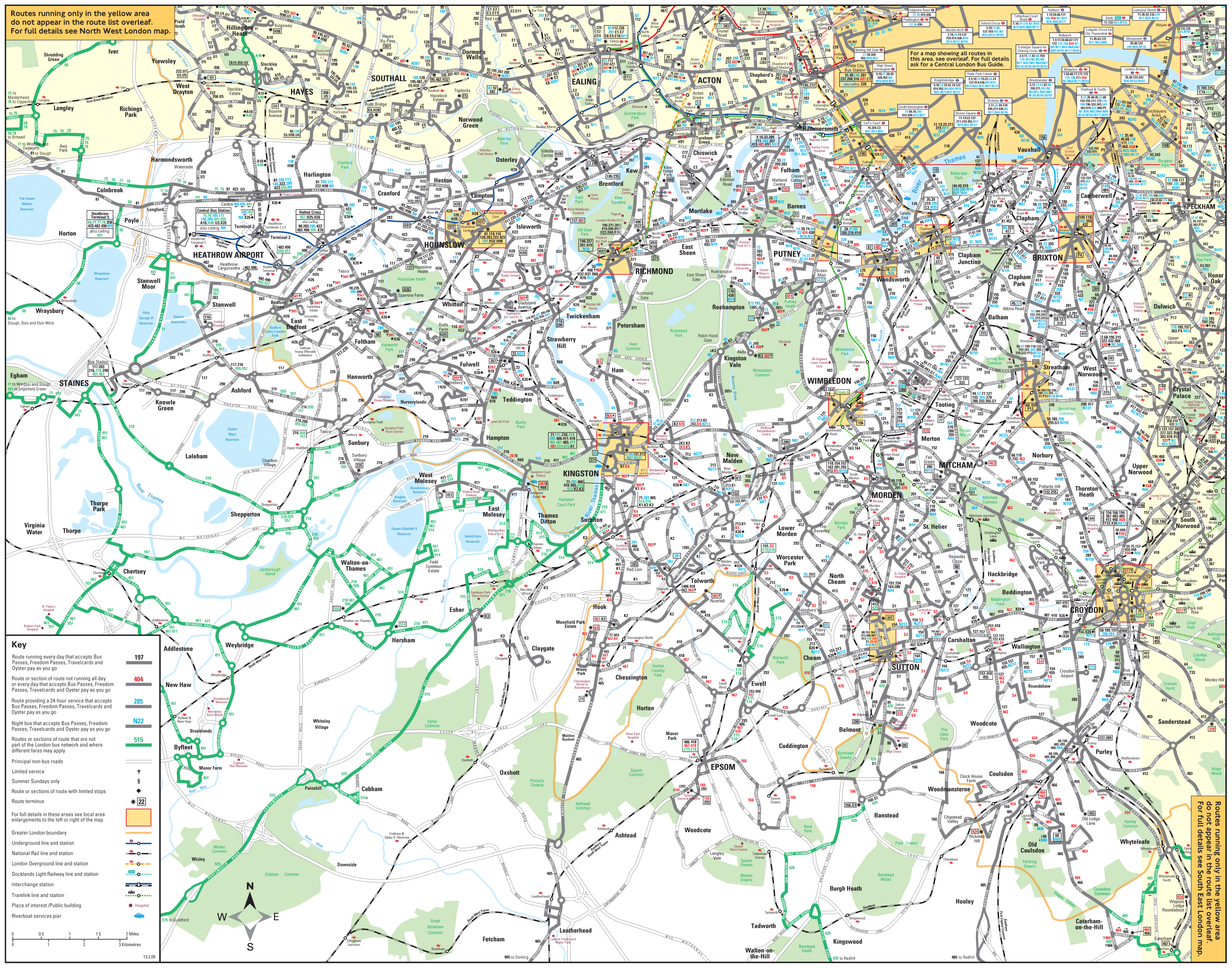 map of south west london and surrey