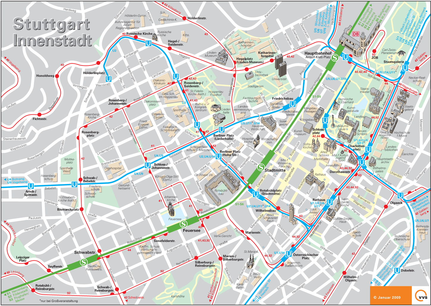 Stuttgart Downtown Map - Mapsof.Net