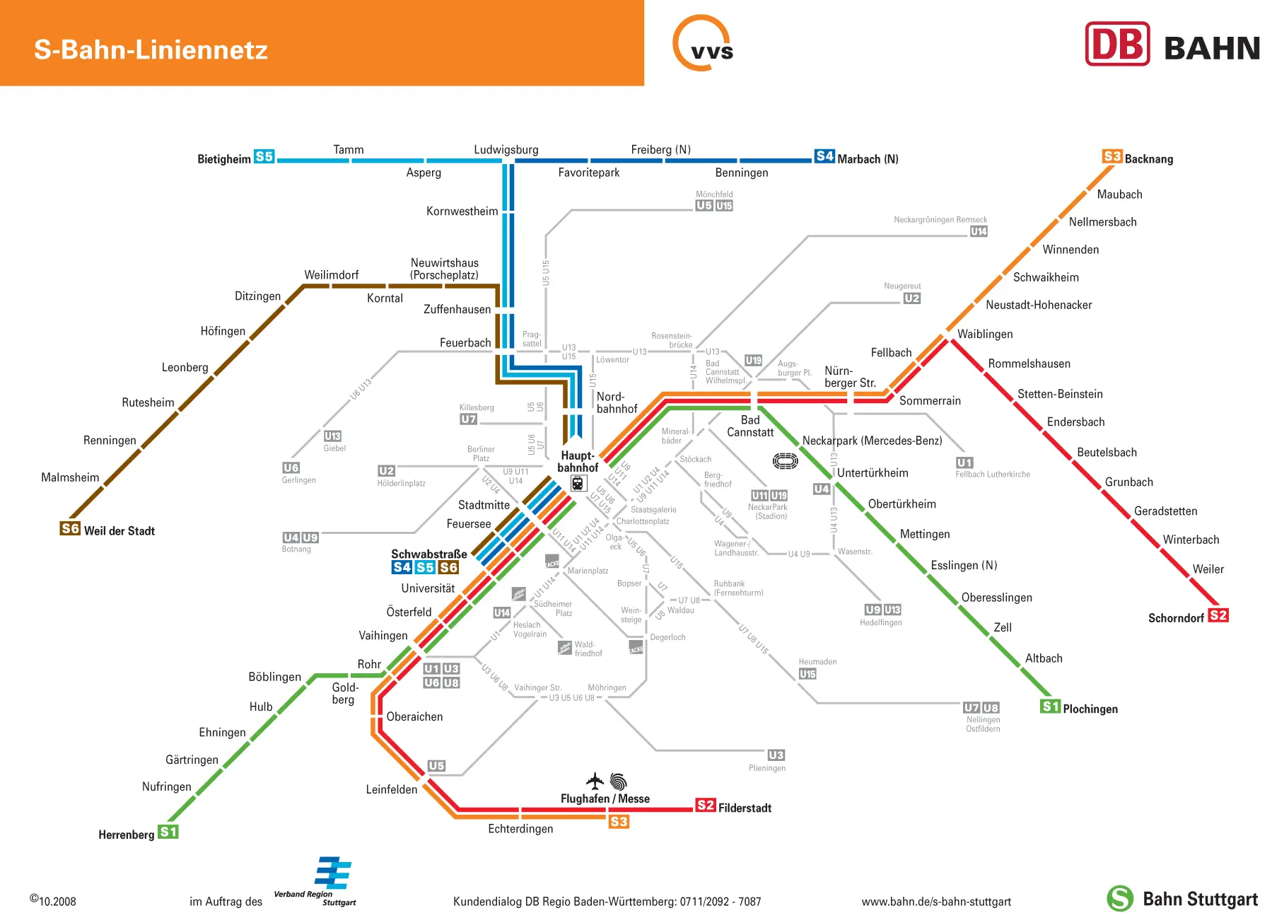 Stuttgart Suburban Metro Map (s Bahn) - Mapsof.net