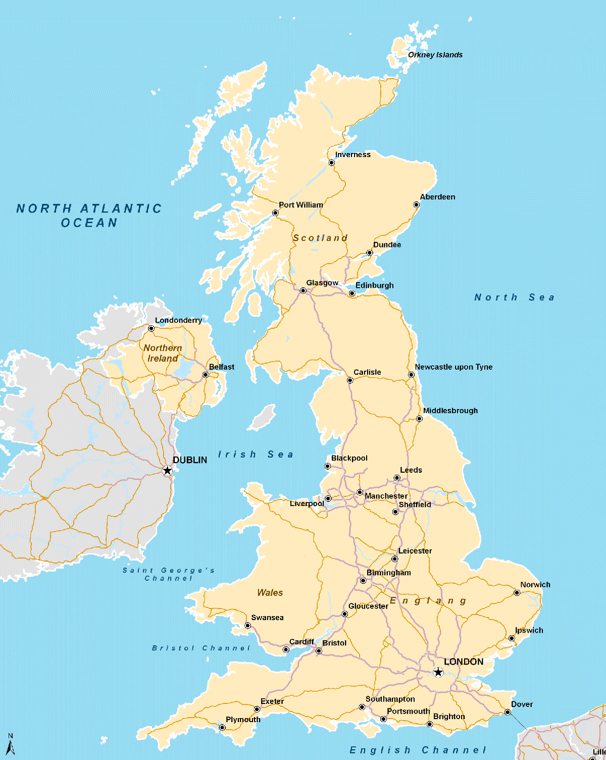 Printable Map Uk