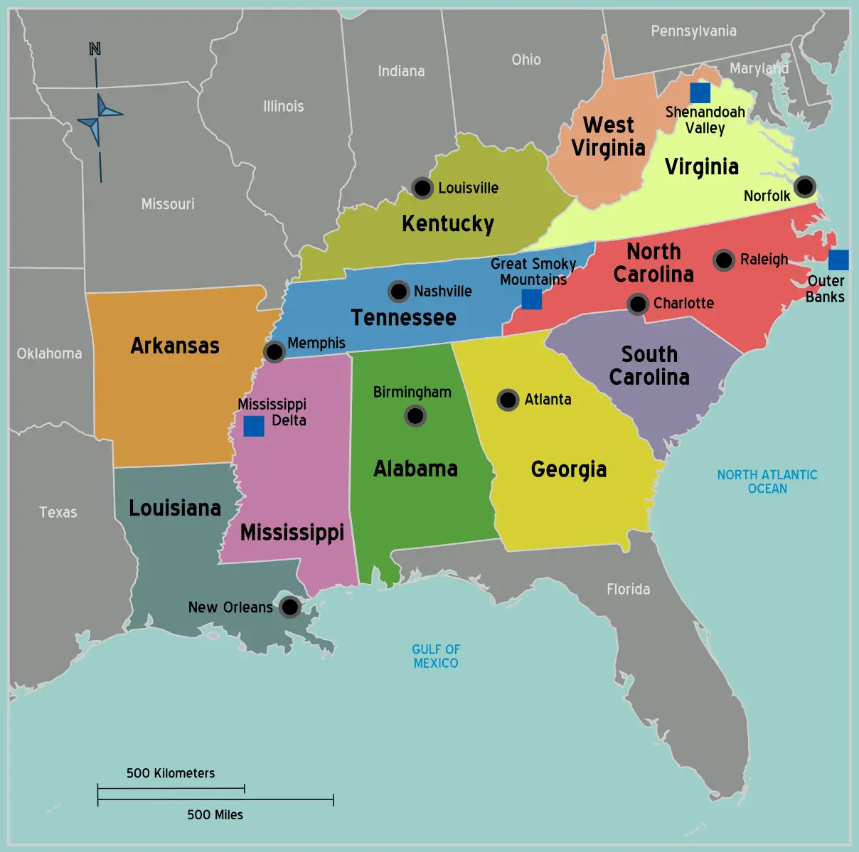 Usa South Map Mapsof Net