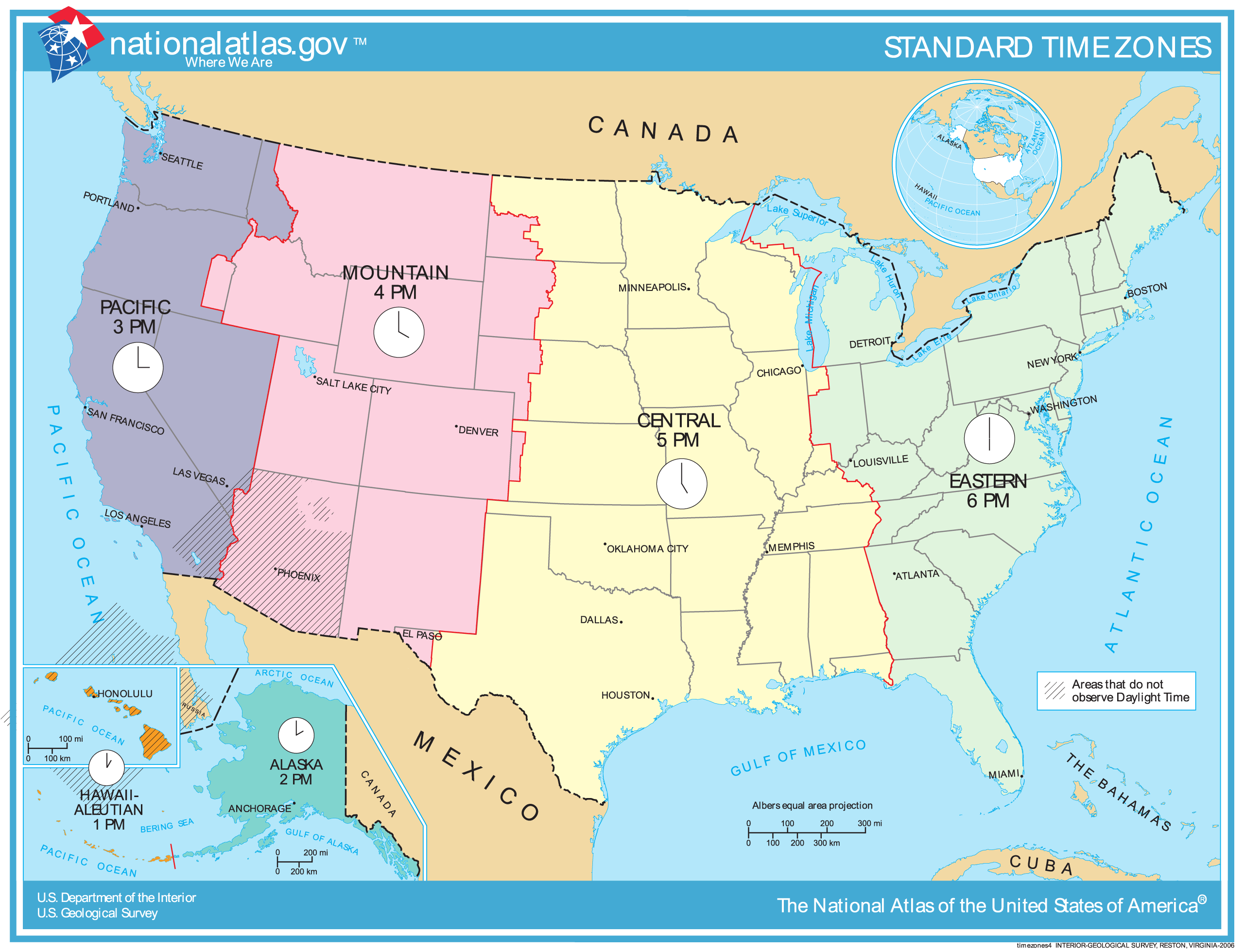 time zone map north america