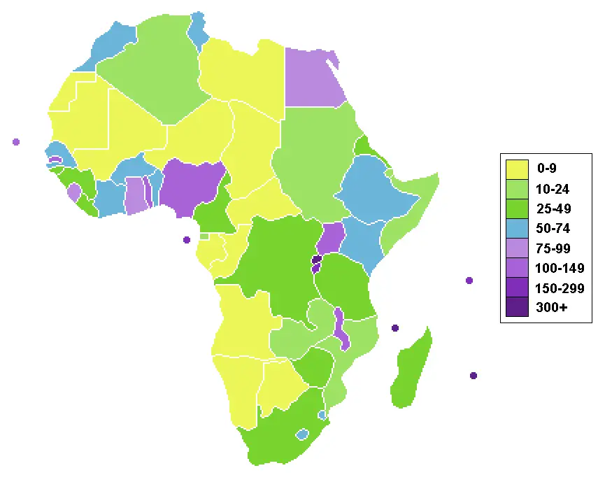 Africa Population Density •
