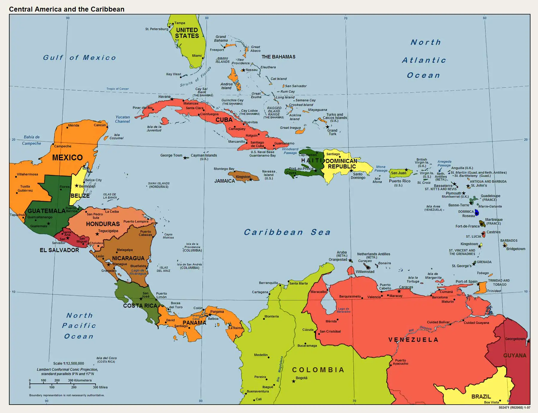 Caribbean Map Countries Of The Caribbean