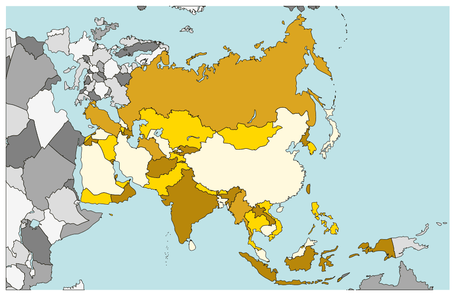 map of asia countries. Asia Countries