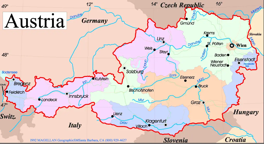map of austria. Austria maps.