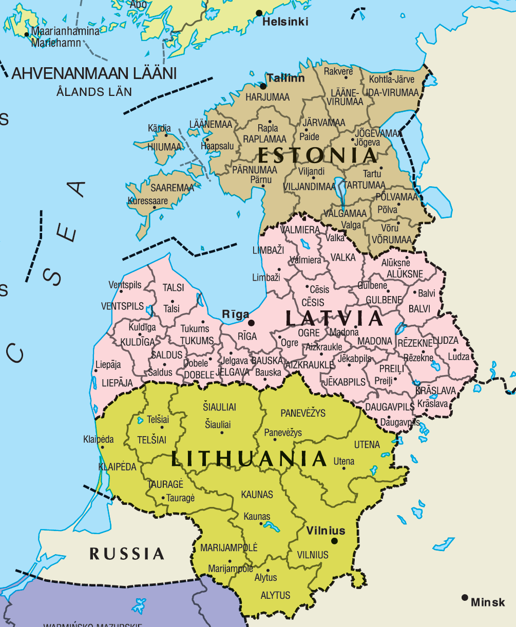 Baltic States Map Mapsofnet 4071