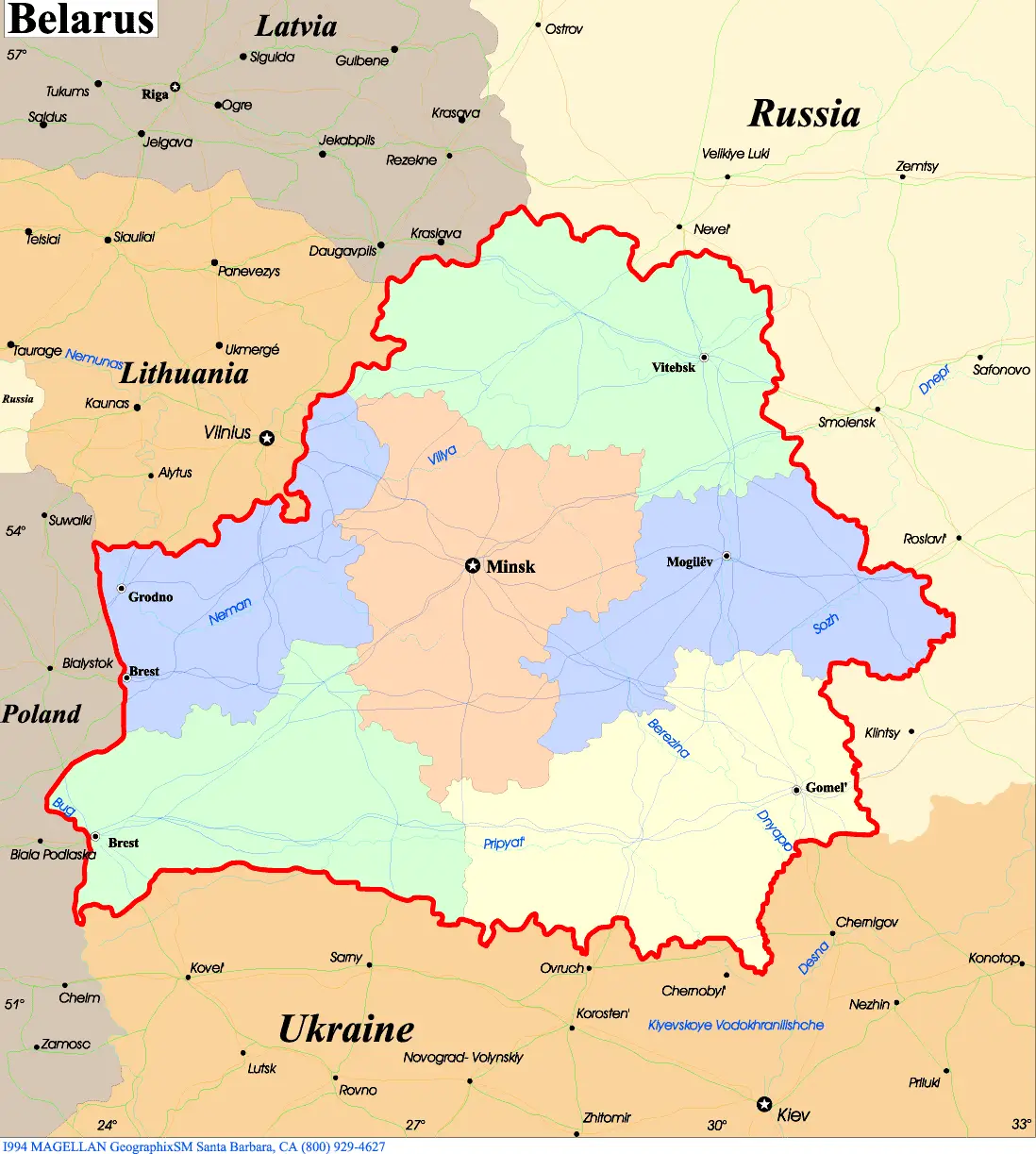 Weißrussland Politische Karte