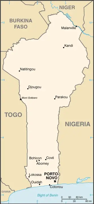 a map of benin. Click on the Benin Map to view