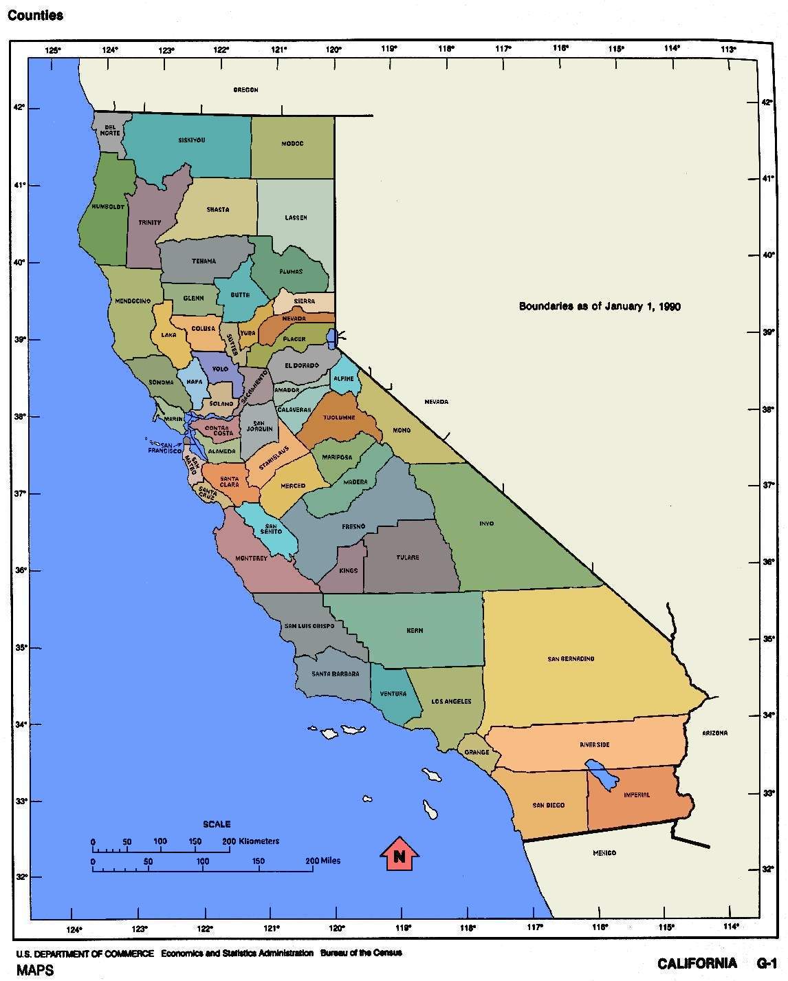 map of california counties