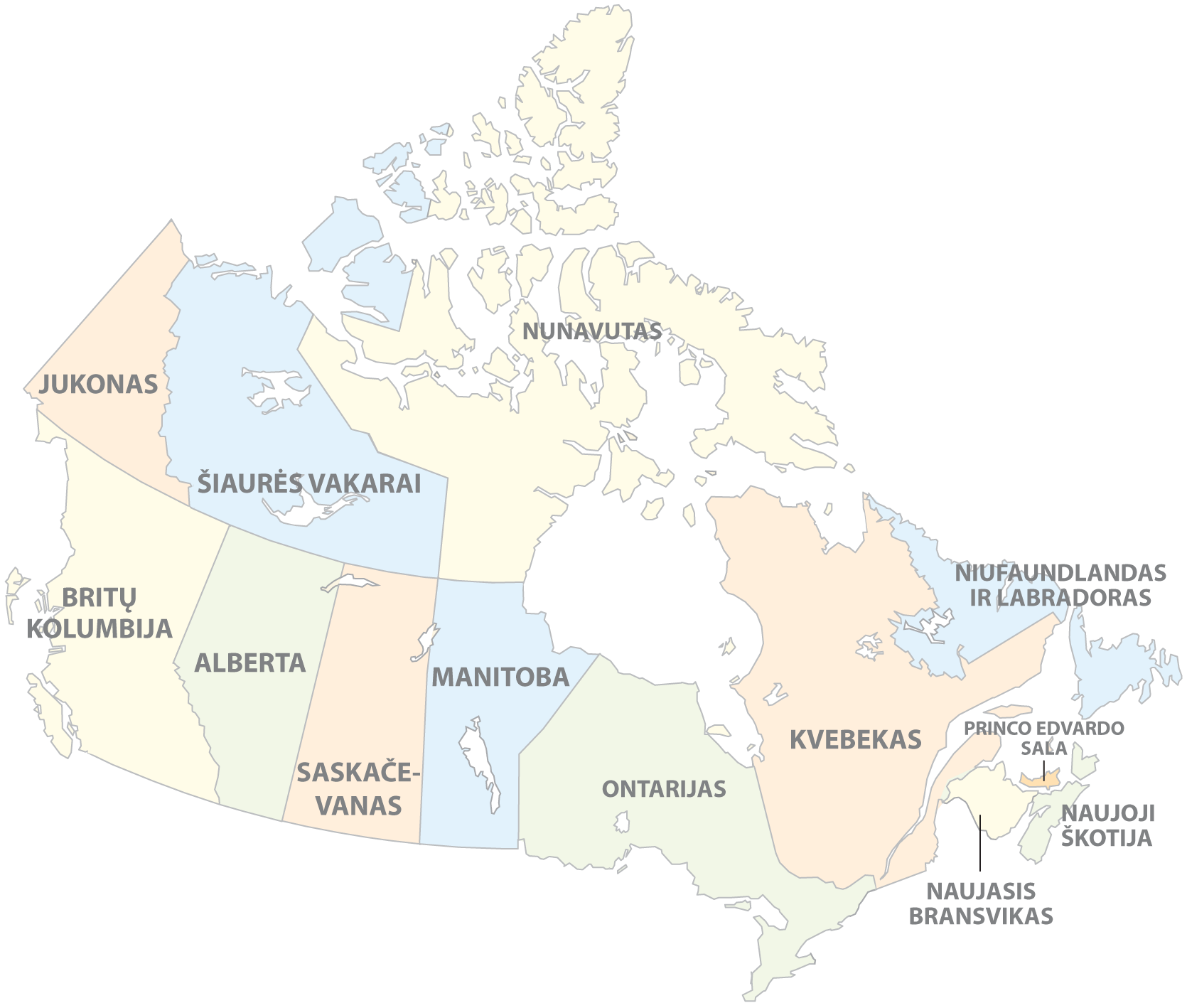 Capital Of Canadian Provinces Map