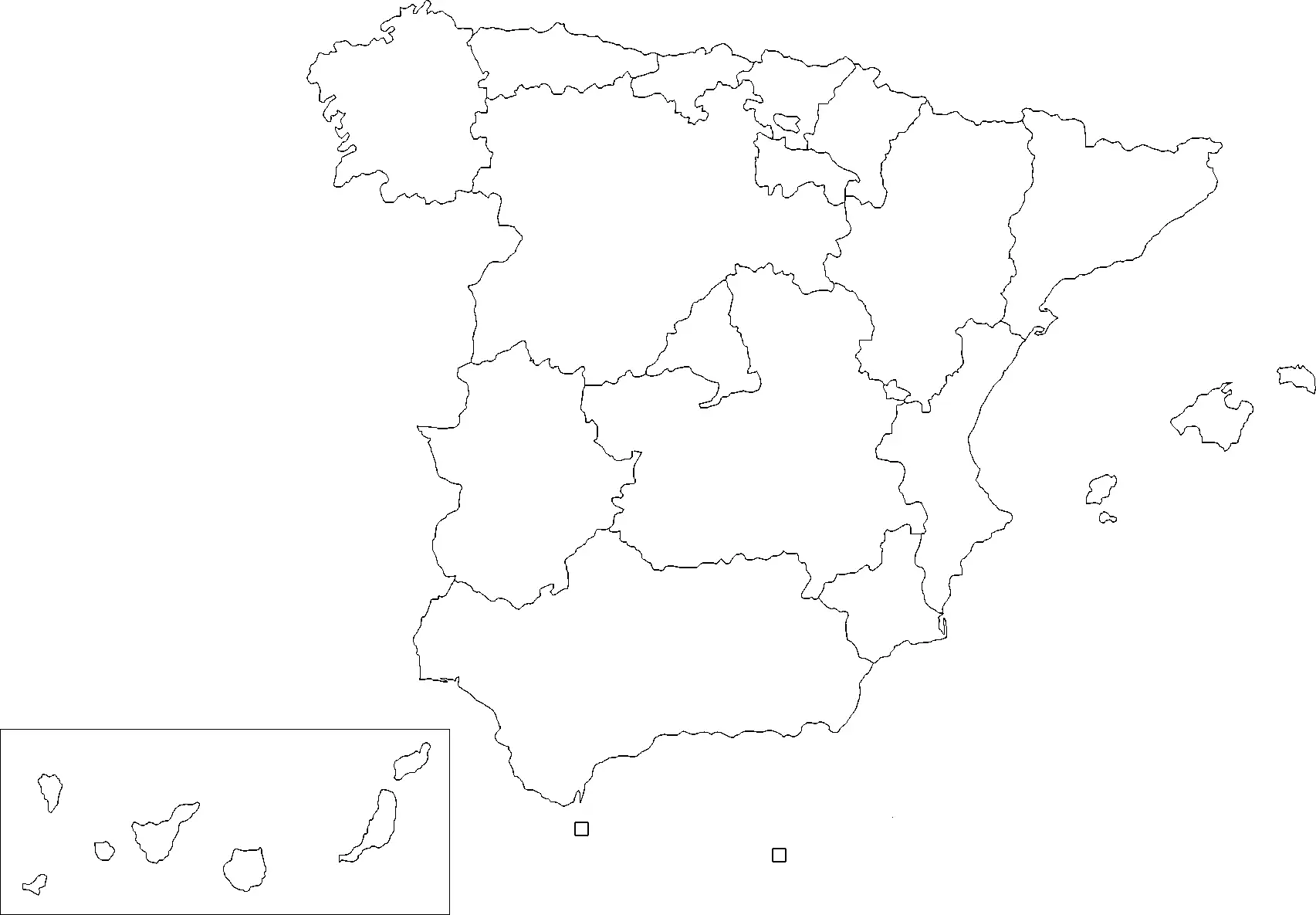 Spain maps. Click on the Ccaa of Spain (blank Map) to view it full screen