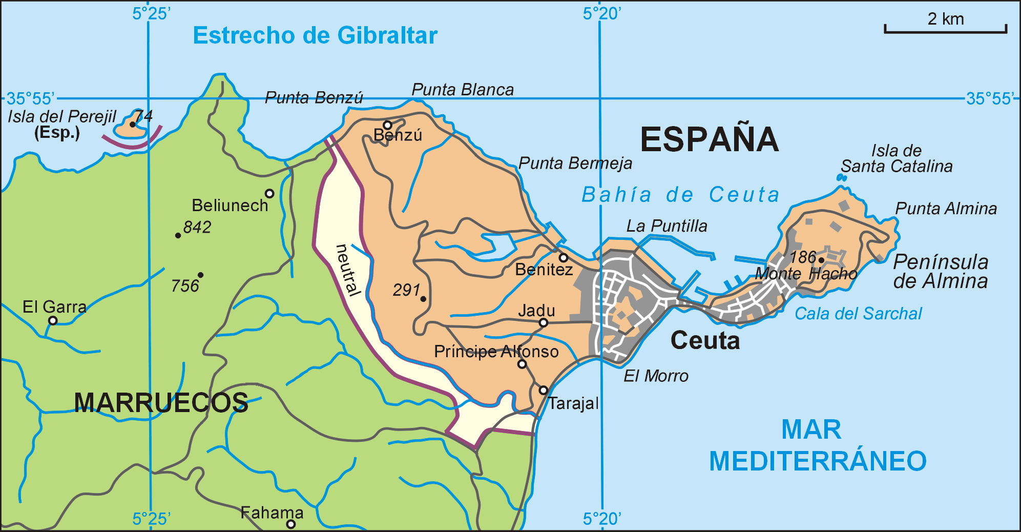 Ceuta MapSof Ceuta MapSof