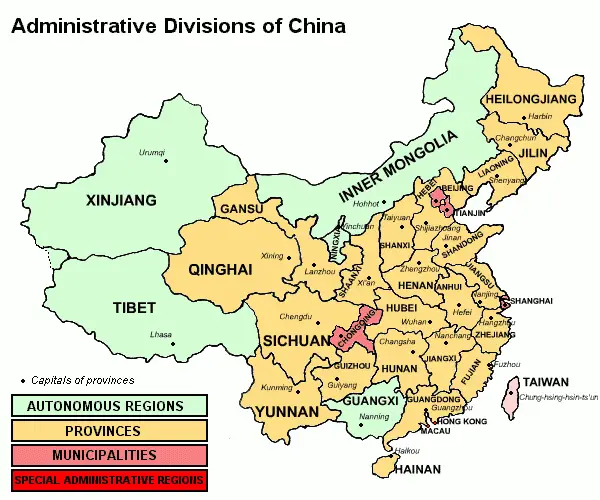 map of china provinces. China Provinces large map