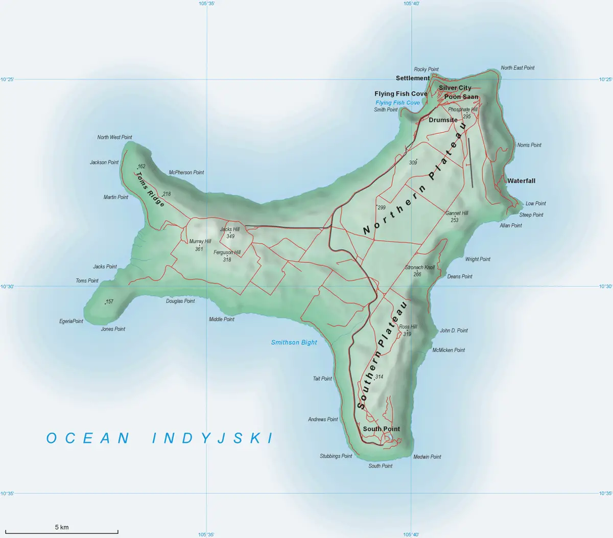 Christmas Island Map2 • Mapsof.net
