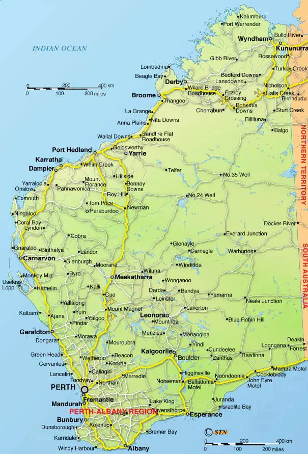 Printable Map Of South Western Australia