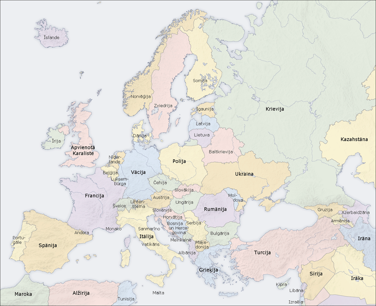 Europe Countries Map Lv • 0