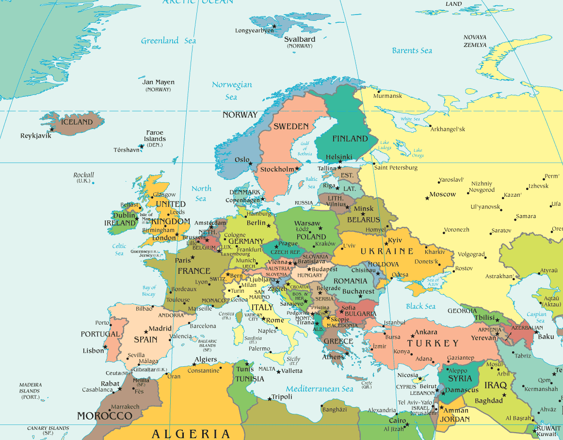Europe Political Map 3 • Mapsof.net