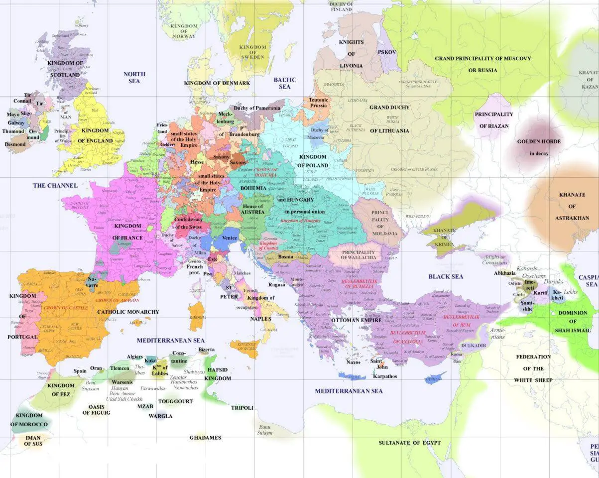 Europe Political Map 1500 Mapsof Net