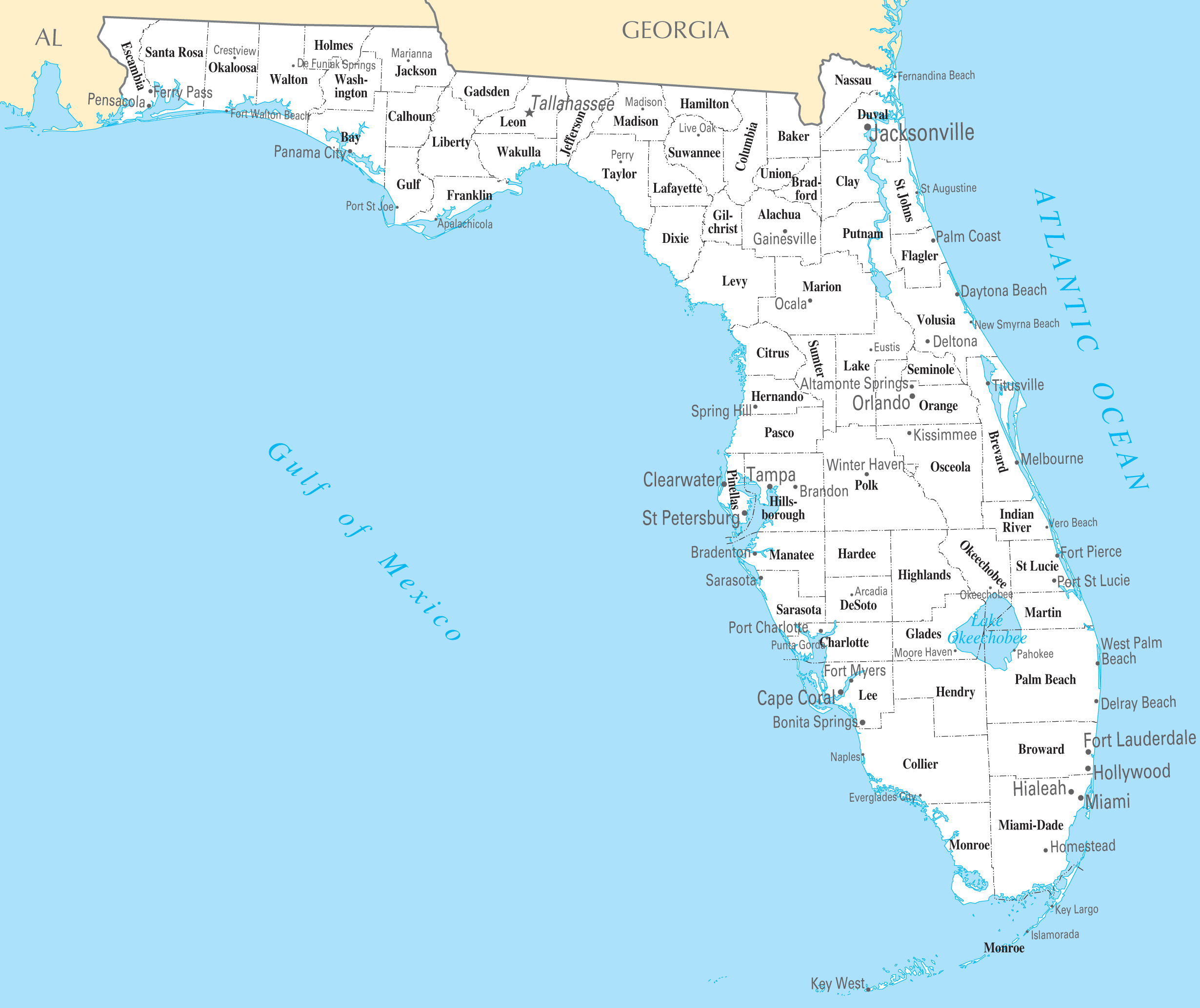 Florida Cities And Towns Mapsof Net