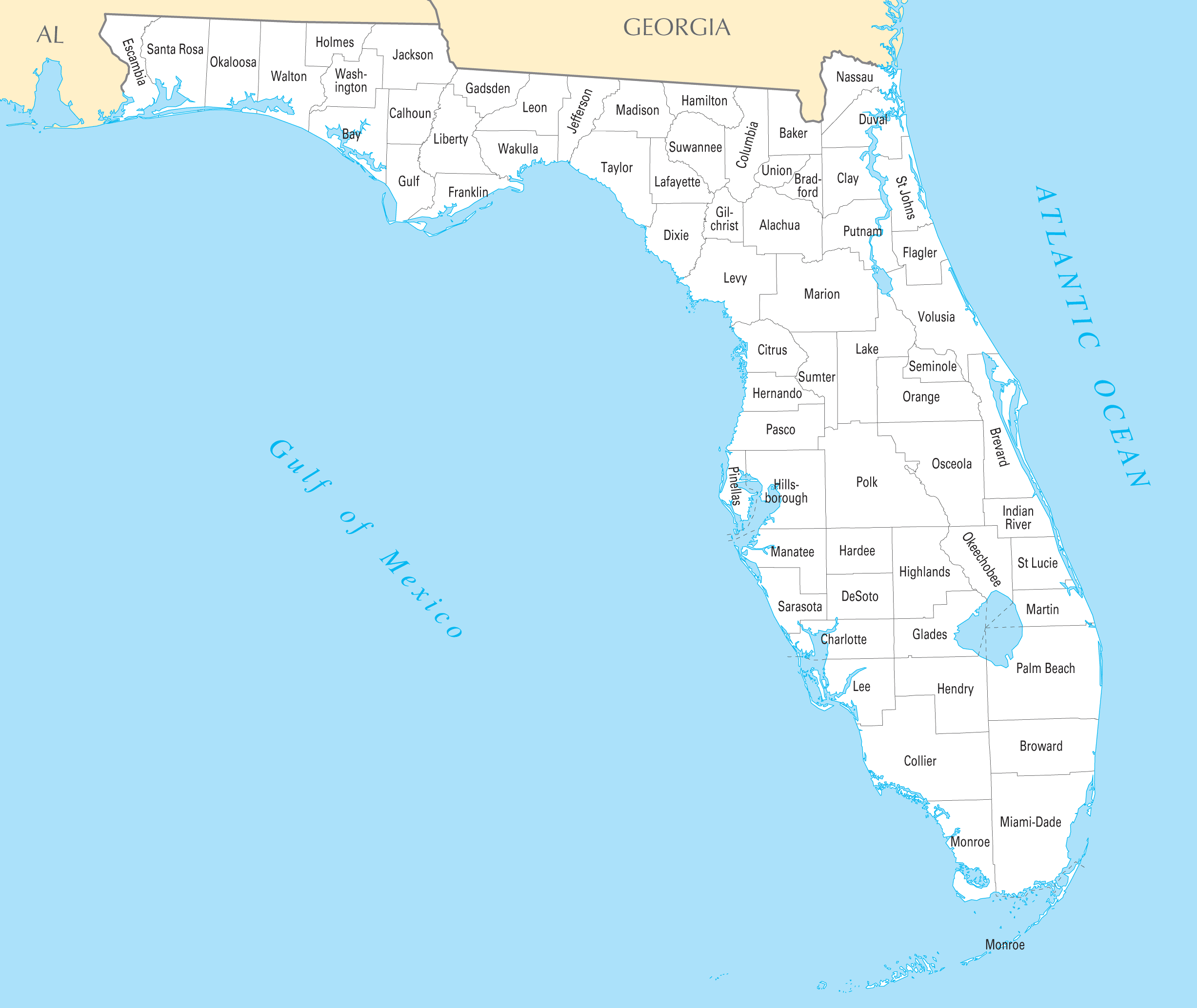 Florida County Map Mapsof Net