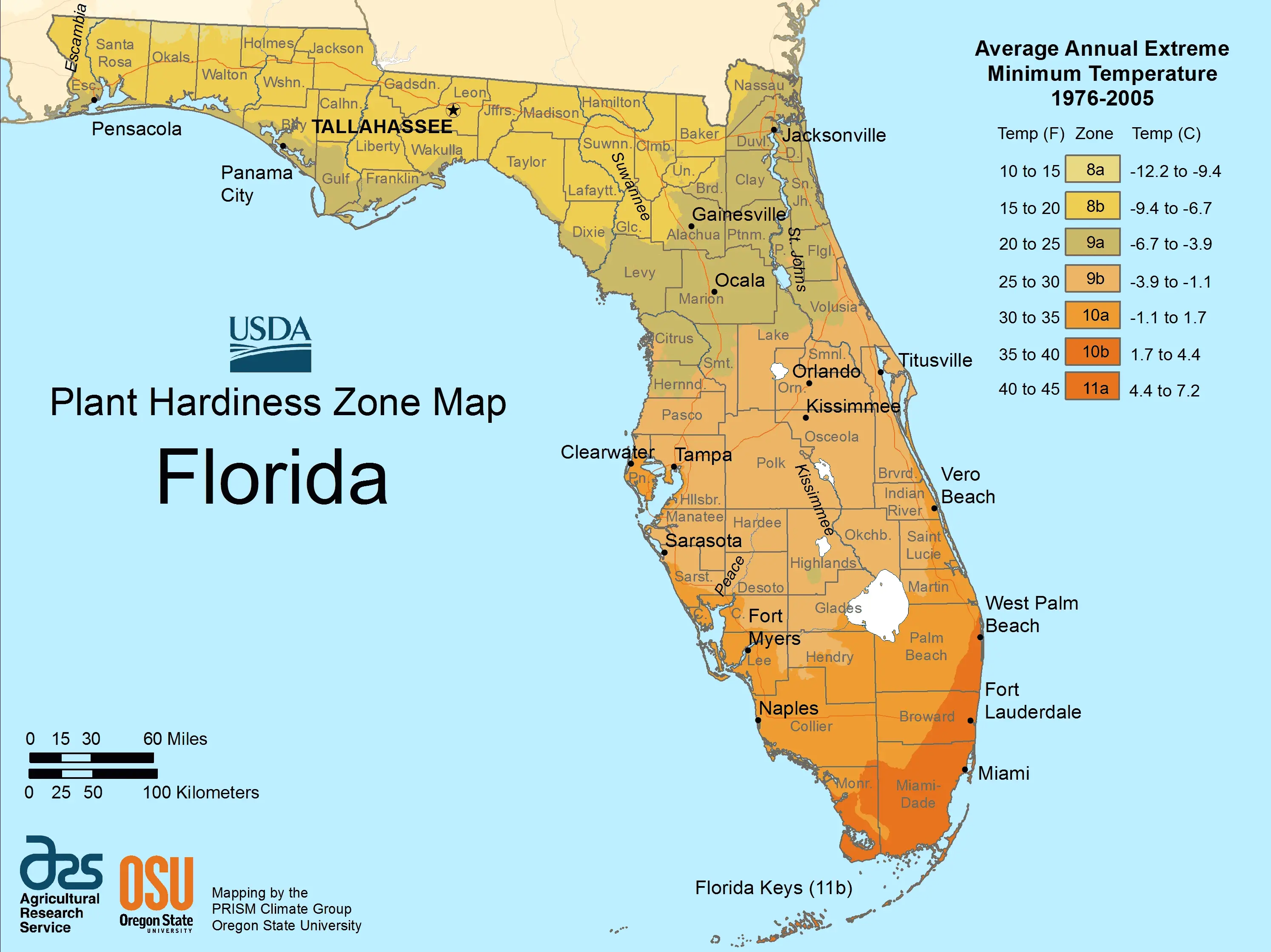 Florida Plant Hardiness Zone Map Mapsof Net