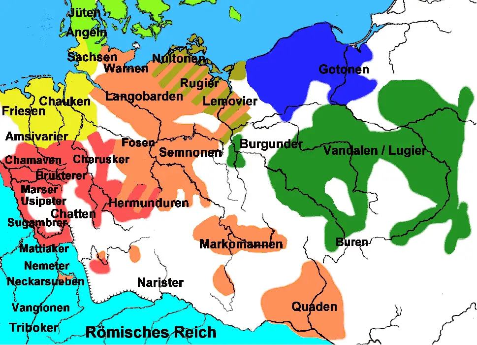 Germanen 50 N Chr • Mapsof.net