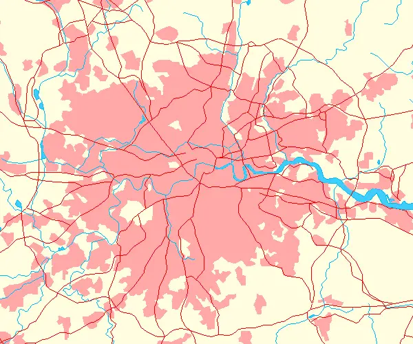 london map tube. Greater London Outline Map